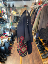 Load image into Gallery viewer, Johnny Was Black embroidery Poncho Sweater, Size XS
