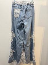 Load image into Gallery viewer, In My Element Light Wash Cotton lace Wide Leg Pant, Size M
