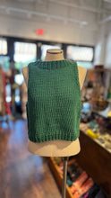 Load image into Gallery viewer, mirstores Green Cotton knit Sleeveless high neck Top, Size S
