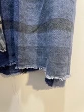 Load image into Gallery viewer, Hannoh Wessel Blue Linen Plaid pleat drawstring Skirt, Size 36
