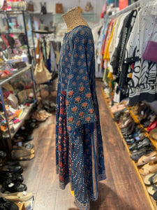 madame hall Blue & red Printed Maxi Dress, Size XL