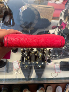 Marc Jacobs Red Leather Pebbled  Small gold accent Wallet