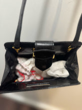 Load image into Gallery viewer, Salvatore Ferragamo Black Leather shiny shoulder bag Vintage Purse

