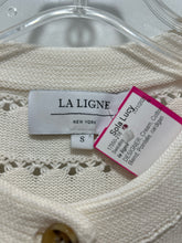 Load image into Gallery viewer, la ligne Cream Cotton Blend Pointelle cardigan Sweater
