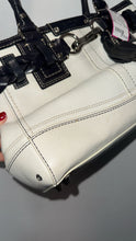Load image into Gallery viewer, Coach Black &amp; White Leather braid detail tassel Purse
