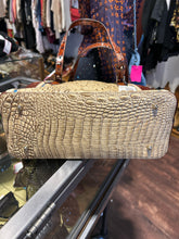 Load image into Gallery viewer, Brahmin beige &amp; brown Leather reptile texture Tote Purse
