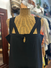 Load image into Gallery viewer, Zero + M Cornejo Black Cotton Blend blue stitching multistrap Dress
