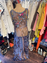 Load image into Gallery viewer, Johnny Was Blue Nylon Floral sheer maxi Dress &amp; embroidery detail, Size M
