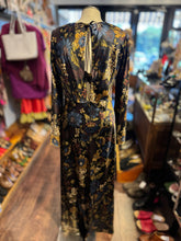 Load image into Gallery viewer, Veronica Beard black &amp; multi Silk Blend Floral Maxi longsleeve Dress
