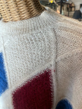 Load image into Gallery viewer, Isabel Etoile Marant beige/blue/red alpaca blend Argyle Longsleeve Boxy Sweater
