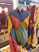 Load image into Gallery viewer, Marithe F. Girbaud mustard, brick, olive, navy cupro &amp; rayon color block Top
