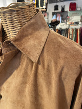 Load image into Gallery viewer, Eskandar Camel Suede solid button down Top, AS IS, Size 1=Small
