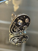 Load image into Gallery viewer, Silver Sterling semi precious stone "Mask" Ring, Size 8
