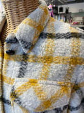 Load image into Gallery viewer, Isabel Etoile Marant Yellow &amp; Beige Wool Plaid Wooden button Jacket, Size S/M
