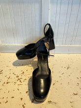 Load image into Gallery viewer, Larroude Black Leather platform ankle strap Shoe, Size 9
