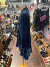 Load image into Gallery viewer, Johnny Was Blue Velvet long layering embroidered Top, Size M
