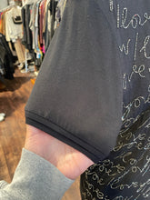 Load image into Gallery viewer, Lanvin Black &amp; silver Viscose Words &quot;I love you&quot; beaded Top, Size S
