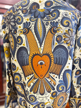 Load image into Gallery viewer, Heirlome multicolor Silk Psychadelic Longsleeve Buttons Top
