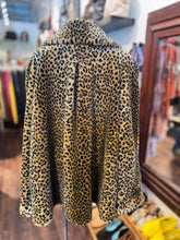 Load image into Gallery viewer, Maria Donisiou Black &amp; Brown Faux Fur Cheetah Big Buttons Jacket, Size O/S
