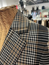 Load image into Gallery viewer, Theory brown, black, white Wool Blend Plaid Belted Blazer, Size 0
