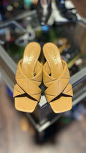 Load image into Gallery viewer, Prada Camel Leather Size 39.5 Open Toe heel Shoe
