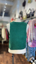Load image into Gallery viewer, mirstores Green Cotton knit Sleeveless high neck Top, Size S
