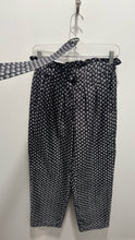 Load image into Gallery viewer, MASSCOB Black &amp; White Silk Floral High Waist with belt Pant
