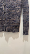 Load image into Gallery viewer, GUCCI Navy &amp; Brown Cotton &amp; Wool Ribbed cardigan longsleeve Sweater, Size S
