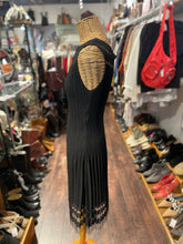 Load image into Gallery viewer, Veeca Black crinkle fabric sheer accents Dress, Size XS
