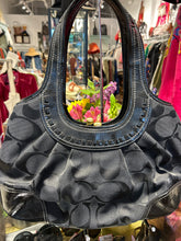 Load image into Gallery viewer, Coach Black Monogram W/kisslock detail Purse, AS IS minor wear inside
