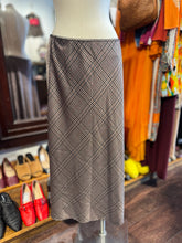 Load image into Gallery viewer, VINCE Black &amp; Brown Satin Plaid slip Skirt
