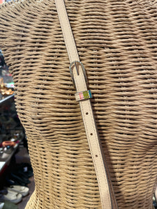 Tory Burch Tan & multi Leather Stripe Small crossbody Purse
