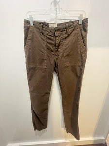 Nili Lotan Cocoa Cotton Blend solid Pant, Size 4