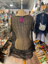 Load image into Gallery viewer, neesh Black Silk sheer detailed hem Top, Size 2=M
