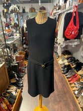 Load image into Gallery viewer, St John Black belted Tweed Dress, Size M/L
