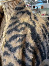 Load image into Gallery viewer, zadig &amp; voltaire brown &amp; black Mohair blend Tiger Open front Sweater Coat, Size S

