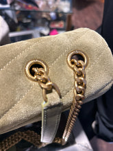 Load image into Gallery viewer, YSL Green Suede Quilted Size Medium Gold Hardware Purse, Duster Incl.

