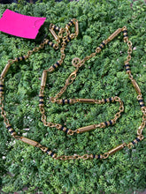 Load image into Gallery viewer, St. John gold &amp; blue chain link long layering Necklace
