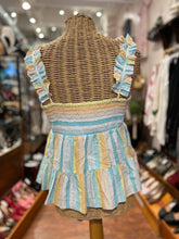Load image into Gallery viewer, Saylor Blue, White, Yellow Cotton Stripe Babydoll Top, Size S/M
