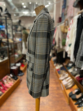 Load image into Gallery viewer, Theory Black &amp; Brown Blend Belted Plaid Blazer, Size 6
