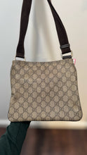 Load image into Gallery viewer, GUCCI Brown canvas leather GG crossbody Purse, AS IS condition
