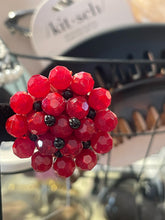 Load image into Gallery viewer, Angela Caputi red &amp; black bead Vintage clip on Earrings
