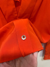 Load image into Gallery viewer, GUCCI Orange Silk Blend button down Plunge Front Top
