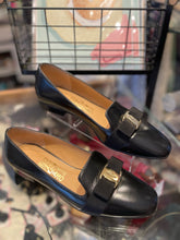 Load image into Gallery viewer, Salvatore Ferragamo Mint Condition Black Leather W/Bow Shoe, Size 8
