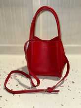Load image into Gallery viewer, Remi &amp; Reid Red VEGAN Size Mini multi strap option Purse
