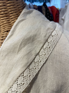 rufina Beige Blend front tie Top, Size One Size