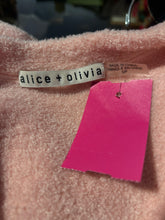 Load image into Gallery viewer, Alice + Olivia Pink Nylon Blend fuzzy Cropped Button Up Sweater
