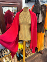 Load image into Gallery viewer, Issey Miyake Red Silk Pleats crinkle shawl
