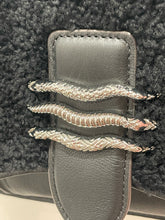Load image into Gallery viewer, aimee kestenberg Black &amp; silver Leather +Shearling crossbody Purse
