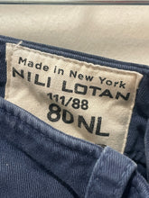 Load image into Gallery viewer, Nili Lotan Navy Cotton Blend button fly Pant, Size 8
